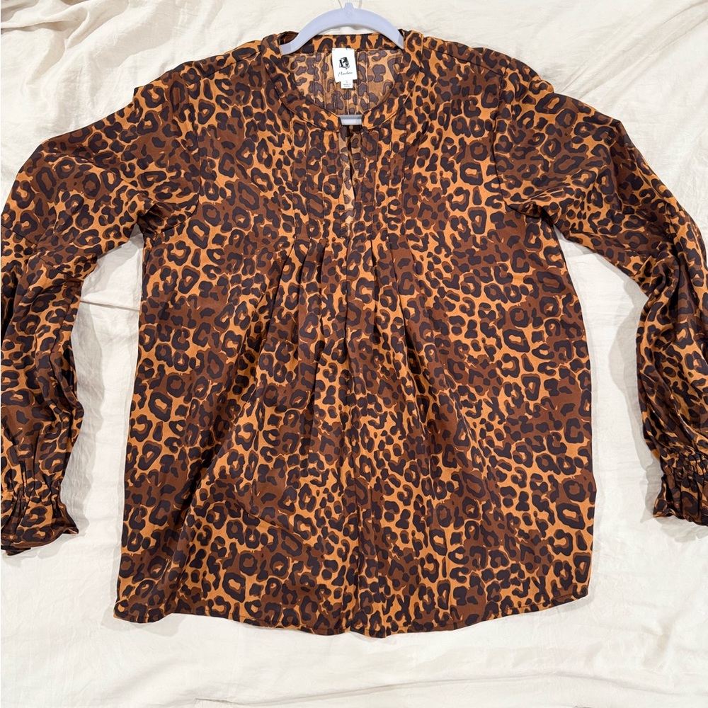 Flawless Leopard Print Blouse in Brown & Black
